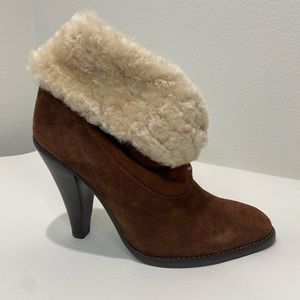 Steven Madden MayB Faux Fur Booties Brown/Cream | Size 7.5